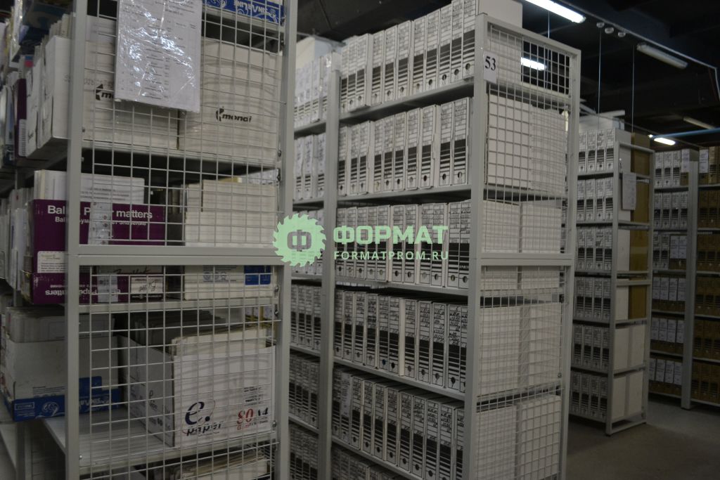 Производство металлических стеллажей для архива пенсионного фонда