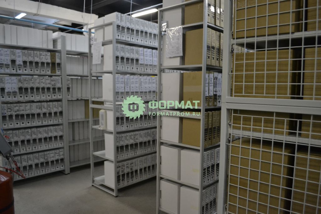 Производство металлических стеллажей для архива пенсионного фонда