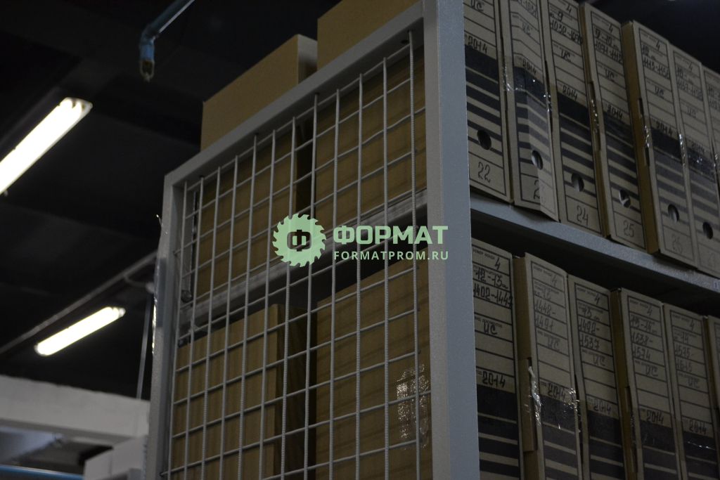 Производство металлических стеллажей для архива пенсионного фонда