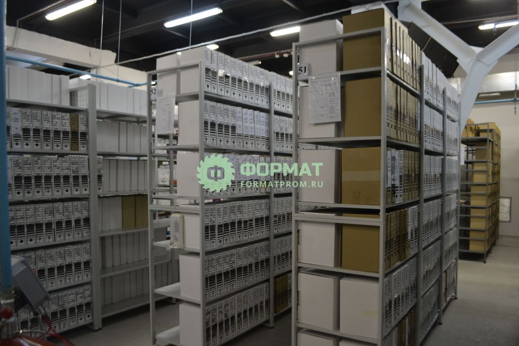 Производство металлических стеллажей для архива пенсионного фонда