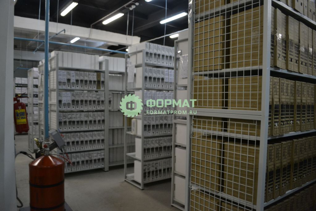 Производство металлических стеллажей для архива пенсионного фонда